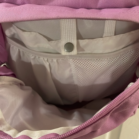 JanSport Backback With Hello Kitty Charm Included In Pink And Tan Suede - Picture 10 of 16